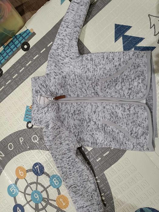 Bardzo ciepła bluza na suwak melanż h&m