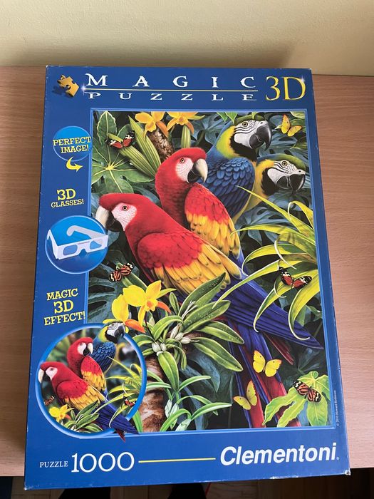 Puzzle 3D z papugami