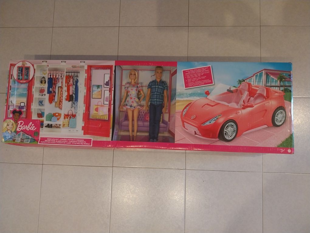 Barbie e Ken com veículo e armário | Novo
