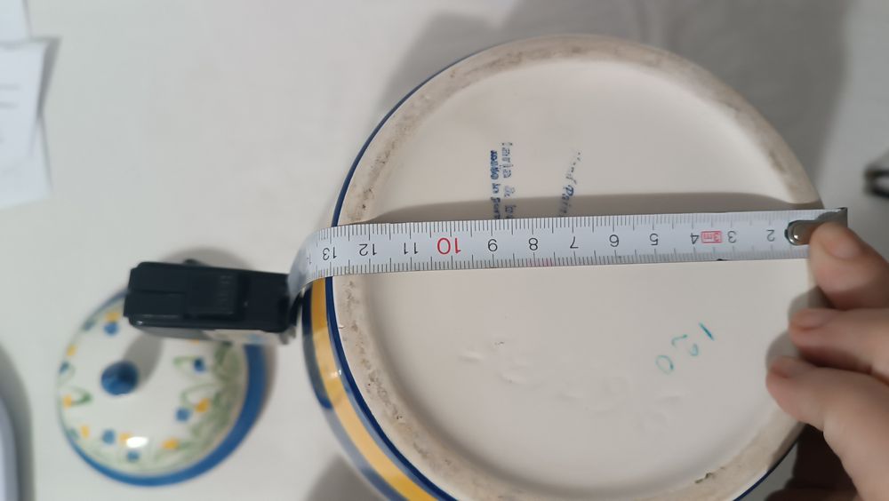 Pote grande Porcelana. Faria e Bento. Pintado a mão .