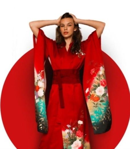 Кимоно костюм гейши в японском стиле + подушечки, халат кимоно