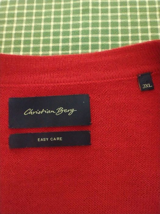 Rozpinany sweter męski w kolorze czerwonym marki Christian Berg 3XL