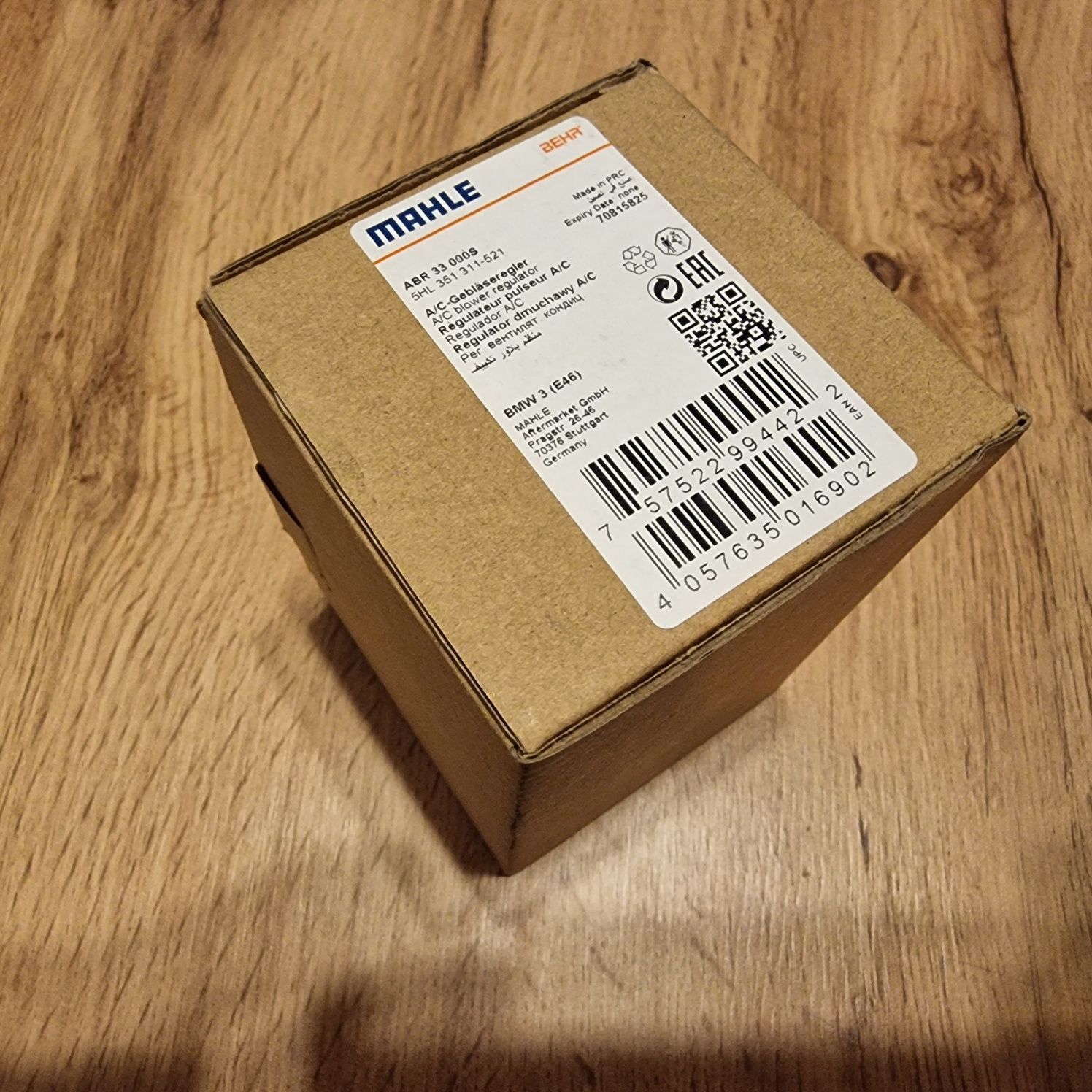 Regulator, rezystor jeż dmuchawy BMW Mahle Behr ABR 33 000S