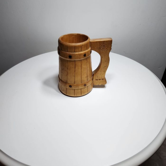 Kufel do piwa ZSRR drewniany lata 70