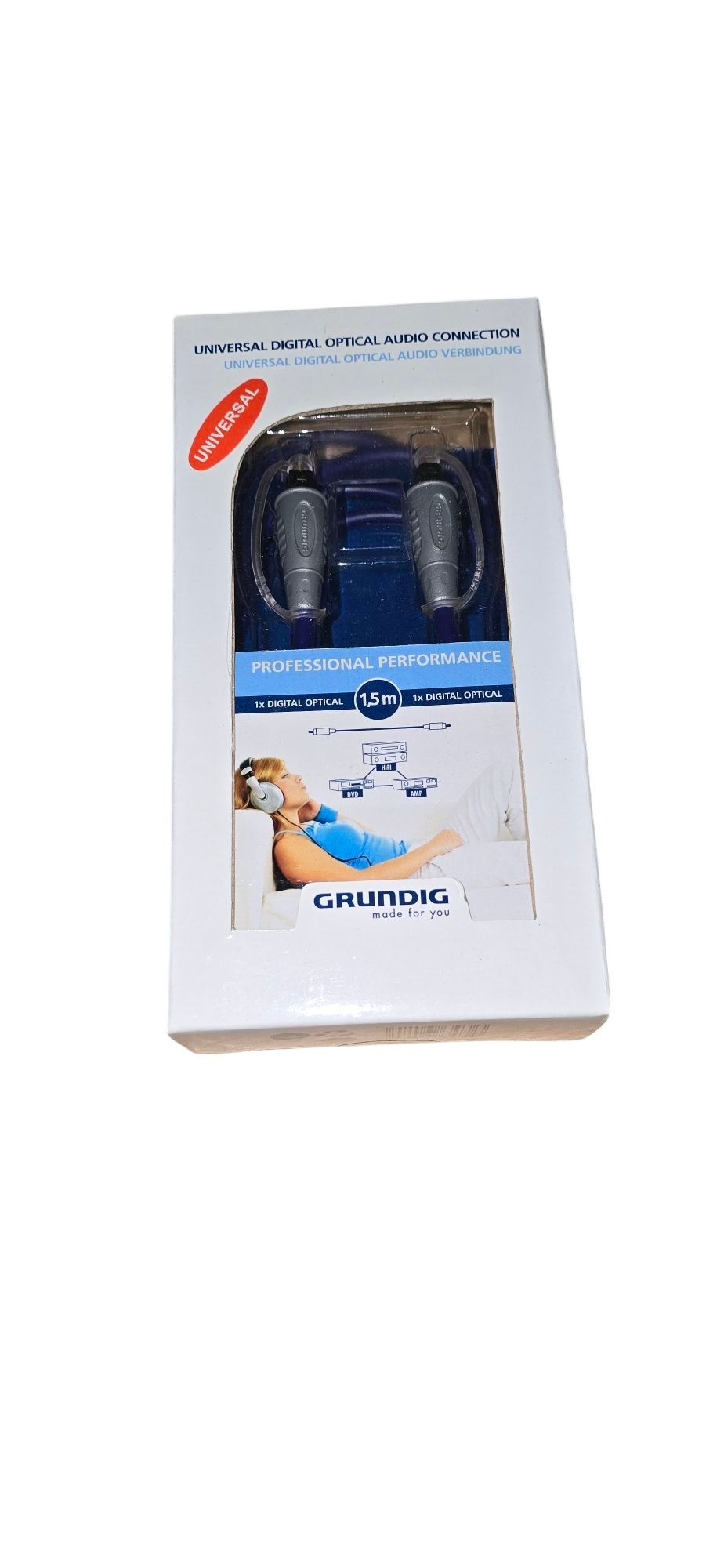 Toslink kabel przewód 1.5m optyczny digital optical SPDIF GRUNDIG