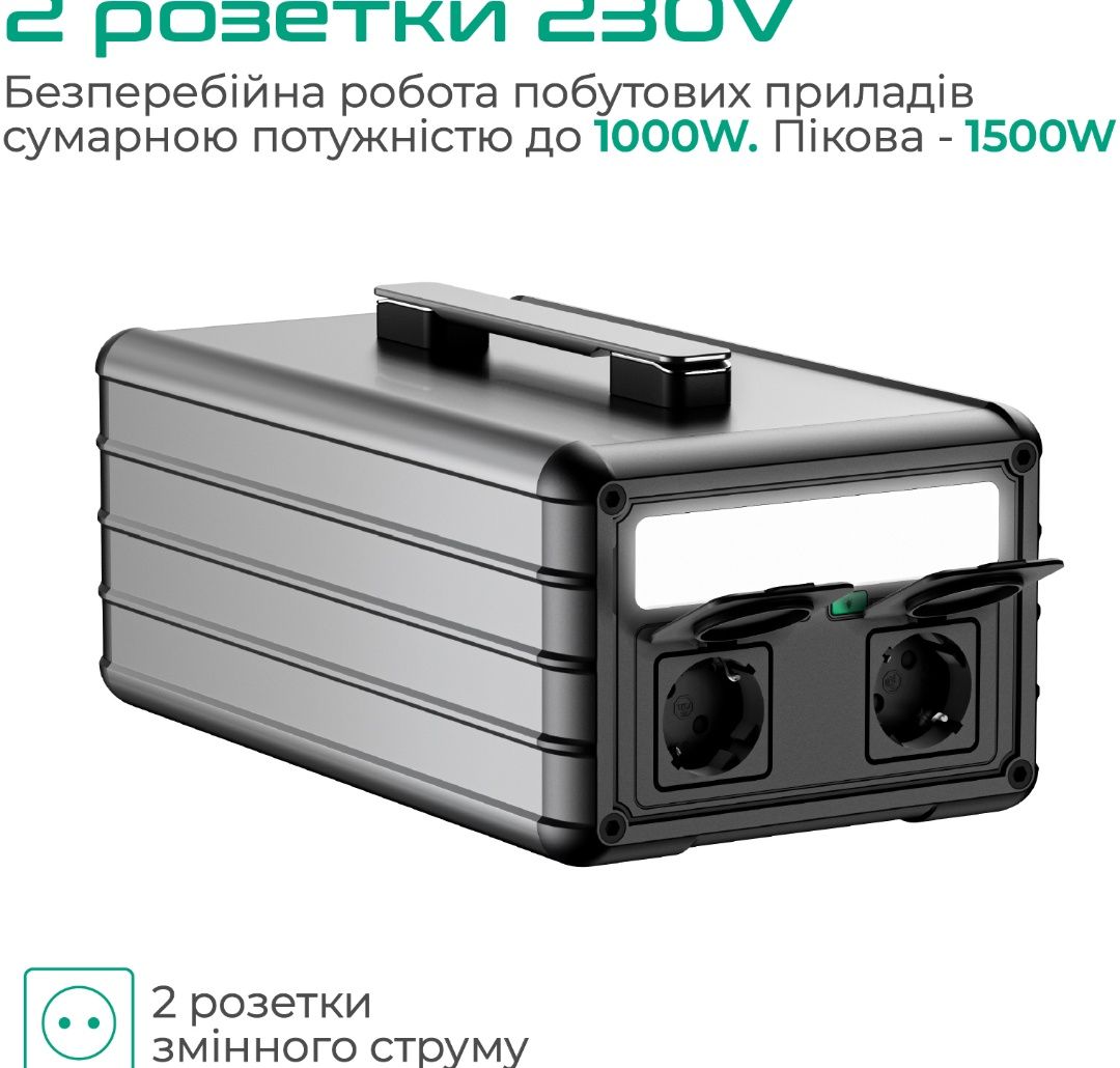 Зарядна станція Zendure SuperBase 1000M / 1000 Вт / 1021 Вт⋅год / Li-i