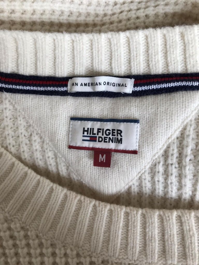 Tommy Hilfiger dłuższy sweter damski M wełna