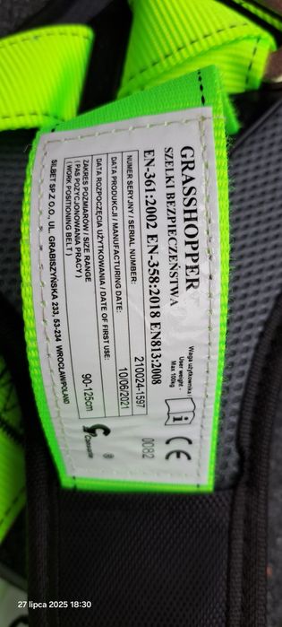 Szelek bezpieczeństwa grasshopper