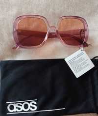 ASOS/ Duże, różowe okulary przeciwsłoneczne z Londynu, NOWE