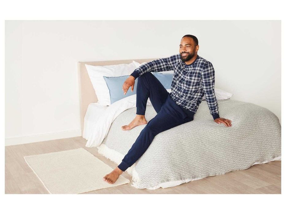 PIŻAMA męska Z POLARU polarowa miękka ciepła bluza w kratę + spodnie L