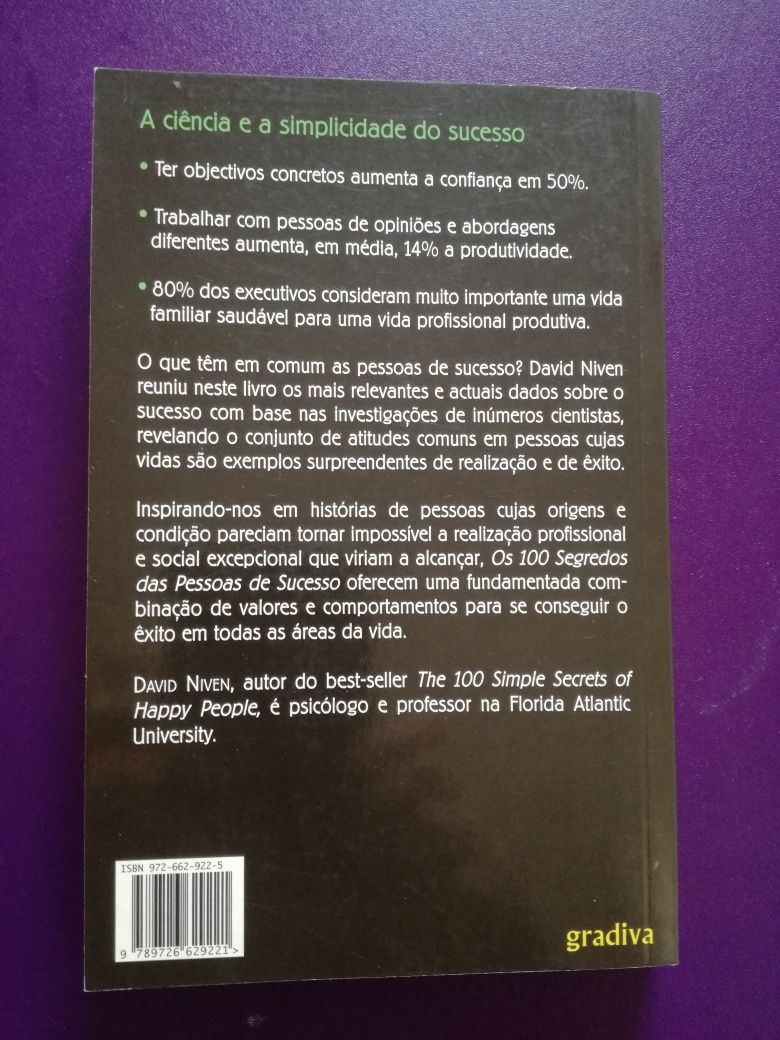 Livro Os 100 segredos das pessoas de sucesso de David Niven da Gradiva