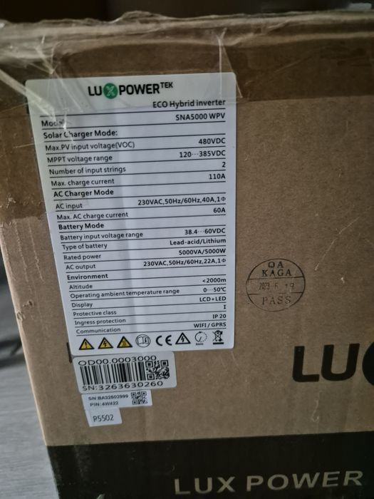 Гібридний інвертор Luxpower ECO Hybrid SNA 5K