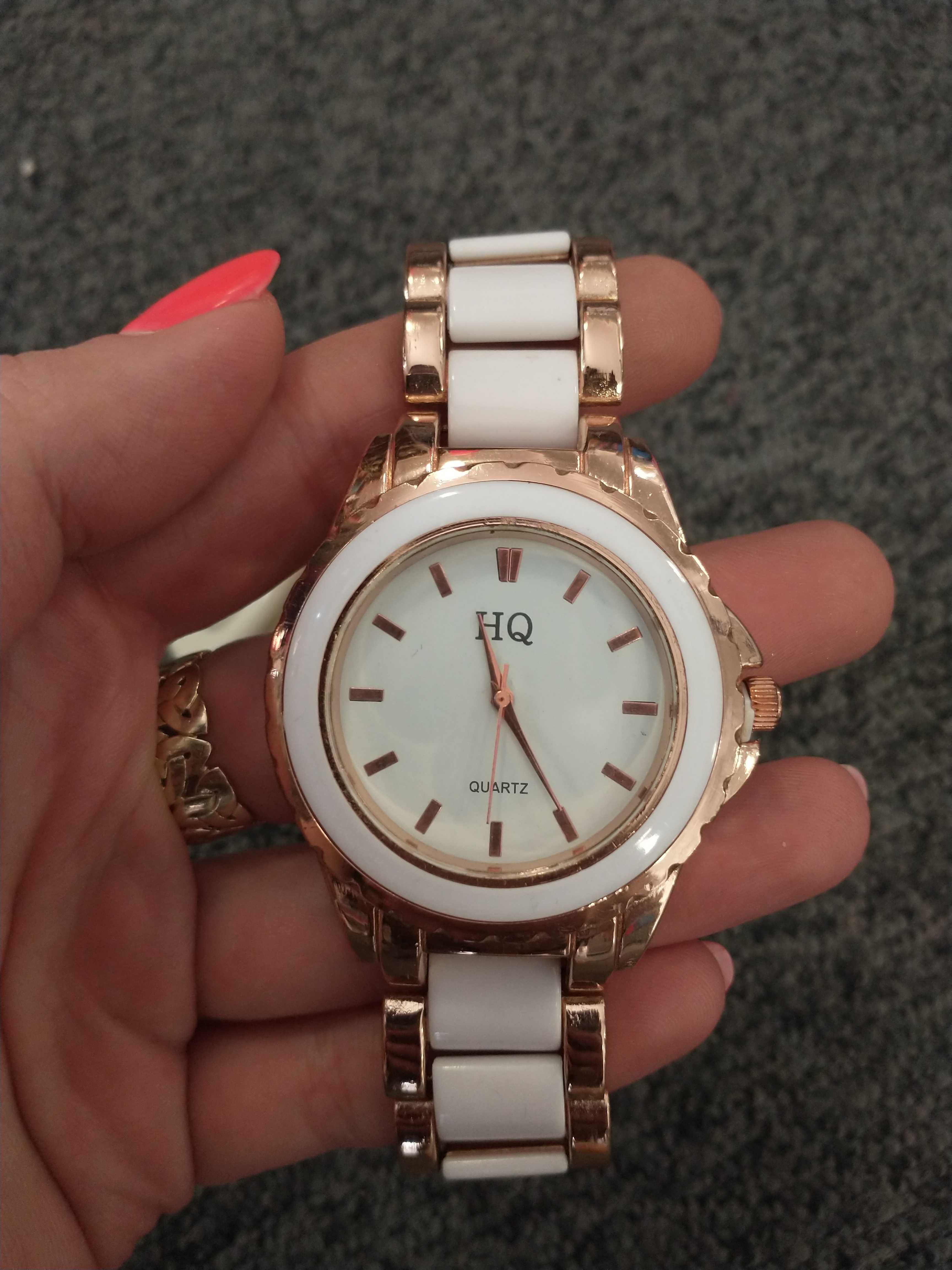 Nowy zegarek damski na bransolecie rose gold biały śliczny