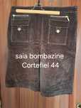 Saia de bombazine, castanho tamanho 44