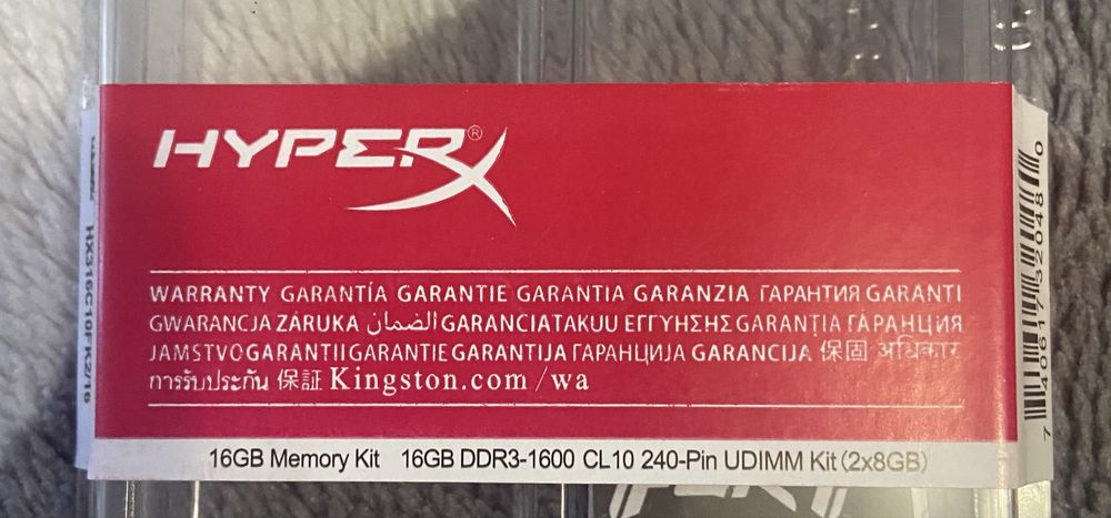 оперативная память Kingston HyperX Fury DDR3 1600MHz 16Gb