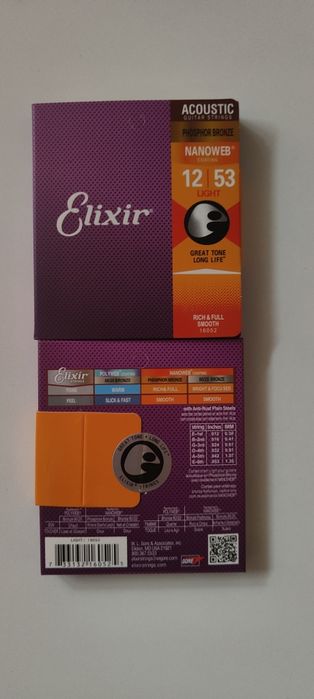 Struny Elixir Phosphor Bronze 12-53 4 paczki