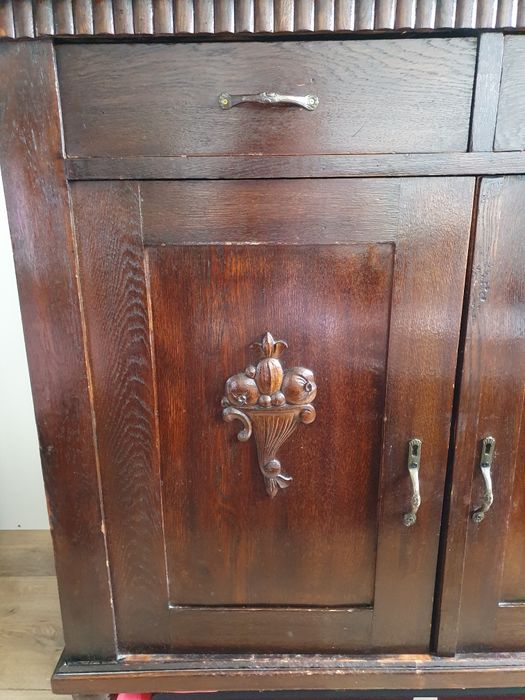 Stara komoda z lustrem kryształ nadstawka kolonialna