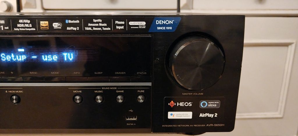 Amplituner DENON AVR-S650H. Bluetooth,AirPlay 2, Wi-Fi