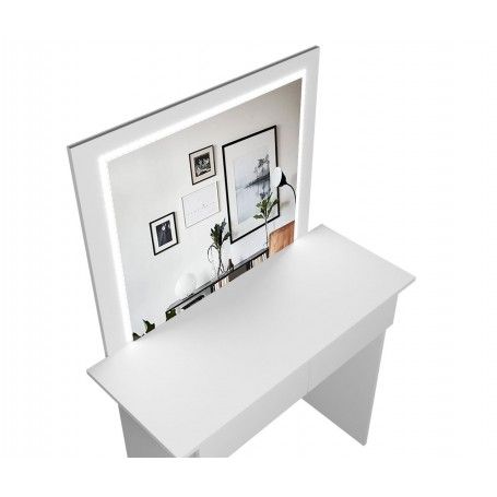 Nowoczesna Toaletka z lustrem LED biała - Idzczak Meble