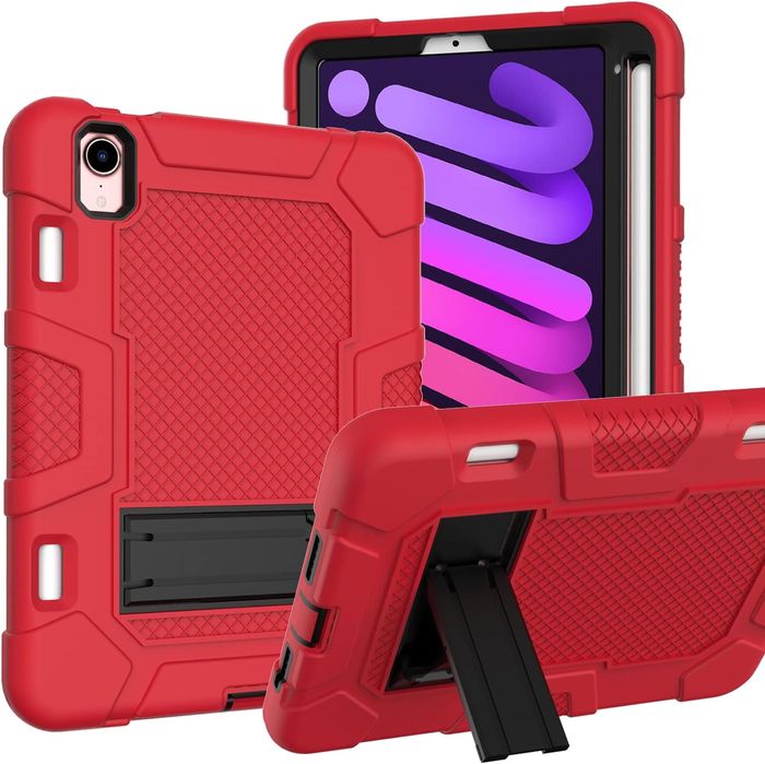 Etui do iPad Mini 6 8.3" z Podstawką i Miejscem na Rysik Czerwone