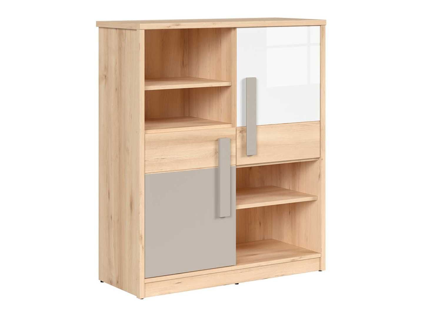 komoda, regał BRW Namek 95 cm z 2 drzwiami i 4 półkami buk iconic
