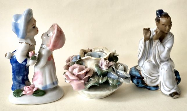 Figurki porcelanowe,swiecznik