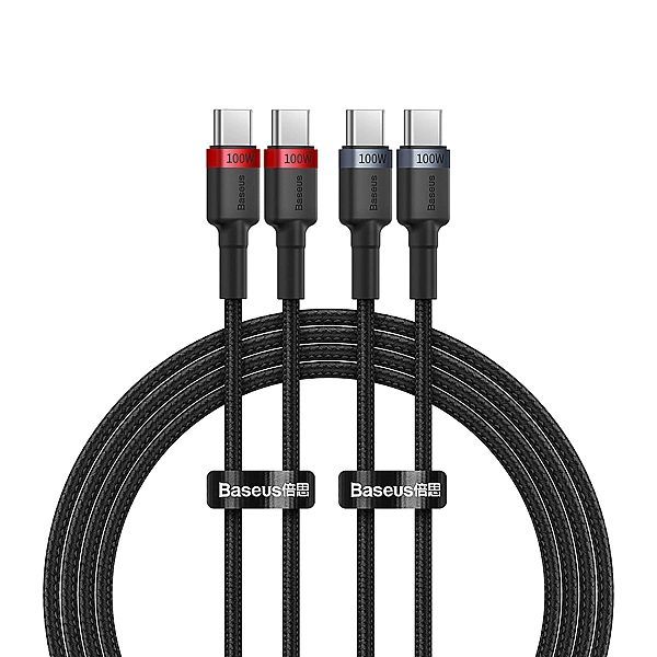 Kabel Baseus Cafule Usb-c / Usb-c 100w 1 m - czerwono-czarny i czarno-