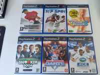 Tiger Woods, Top Spin,Virtua Tennis, Snooker,Rugby,Darts Ps2