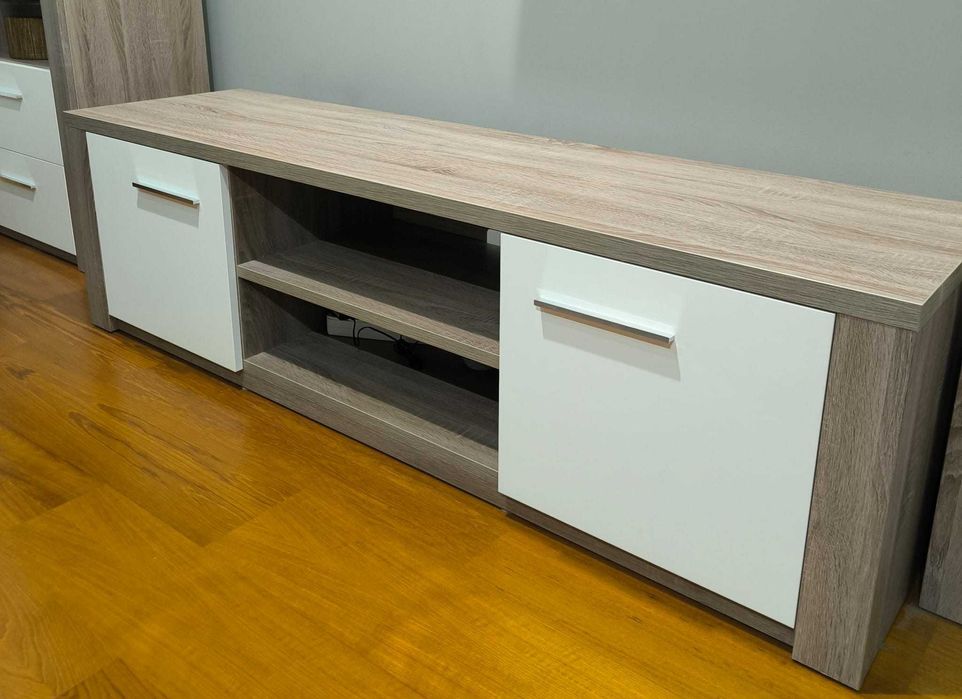 Móvel TV Paris Carvalho Cinza/Branco - Lourini - 130€