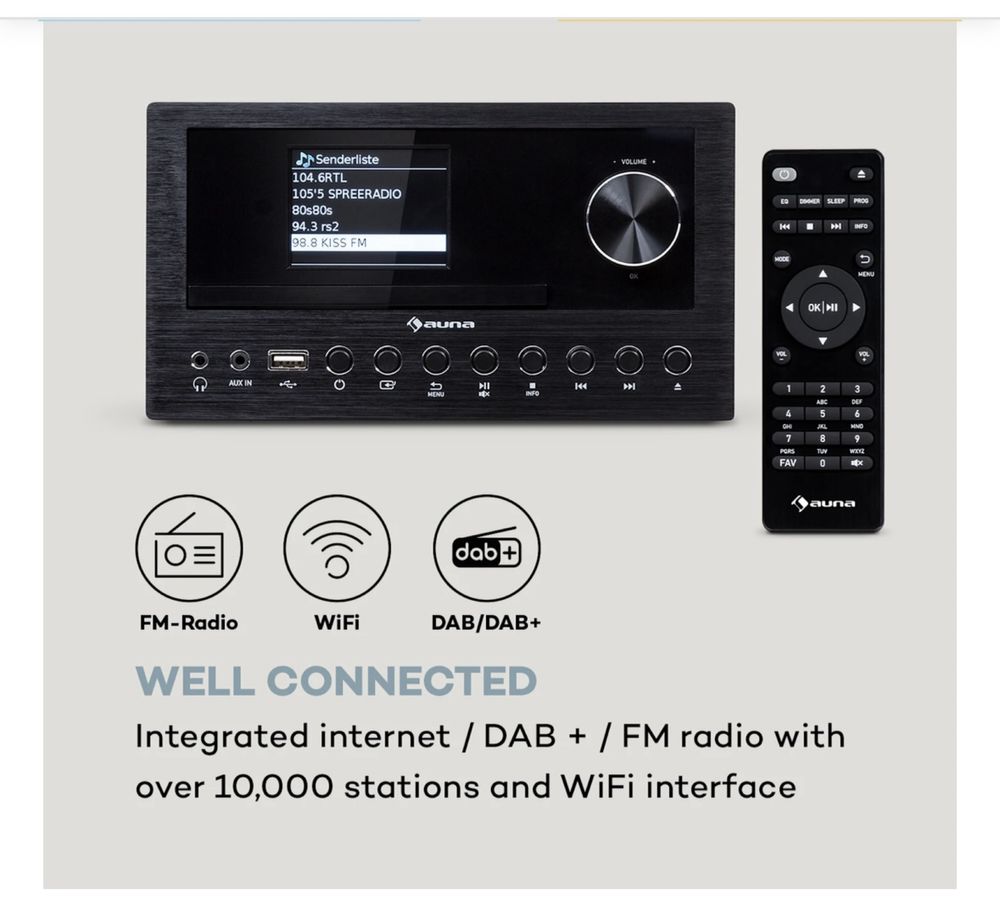 Wieża stereo Connect system radio internetowe DAB+ CD BT