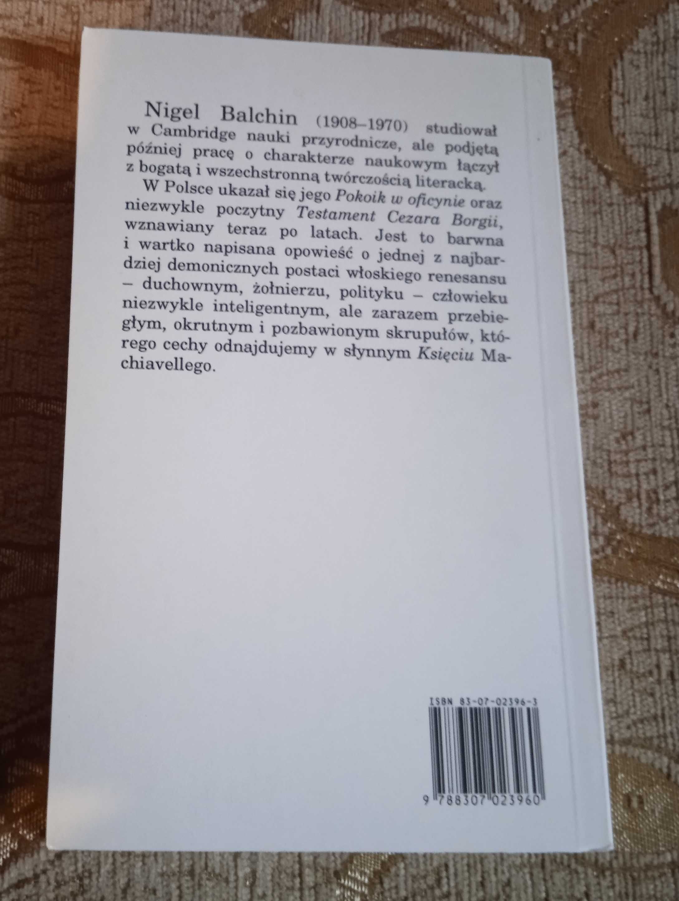 Testament Cezara Borgii - Nigel Balchin