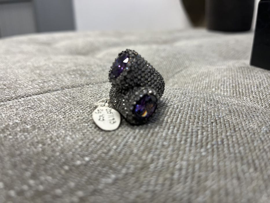 Anel em Prata com dupla ametista e zircões Novo