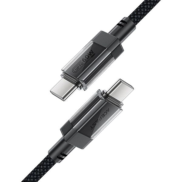 Kabel Acefast C12 USB-C / USB-C PD 60W 480Mb/s z nylonowym oplotem - c