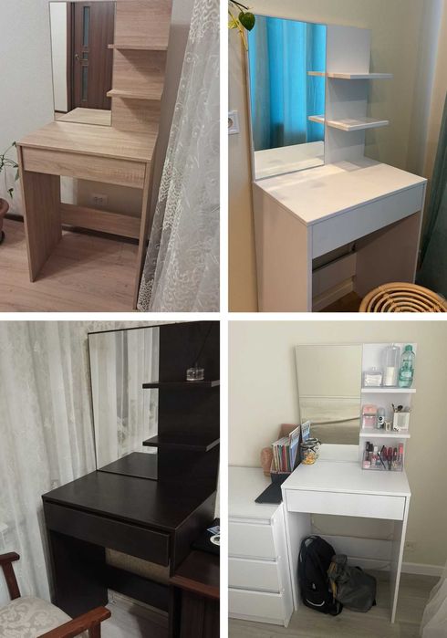 Столик туалетний косметичний з дзеркалом і шухлядою‼️ОПЛАТА ЧАСТАМИ 0%