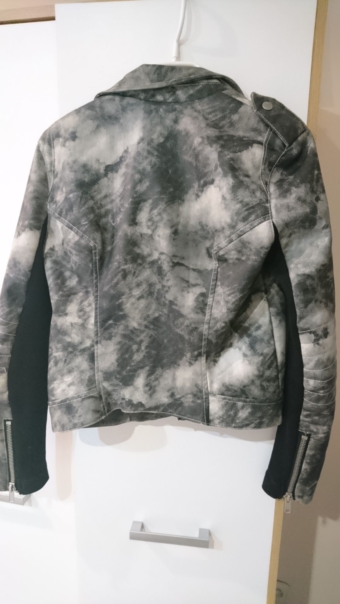 H&M Ramoneska skóra grafit marmurkowa xs 34