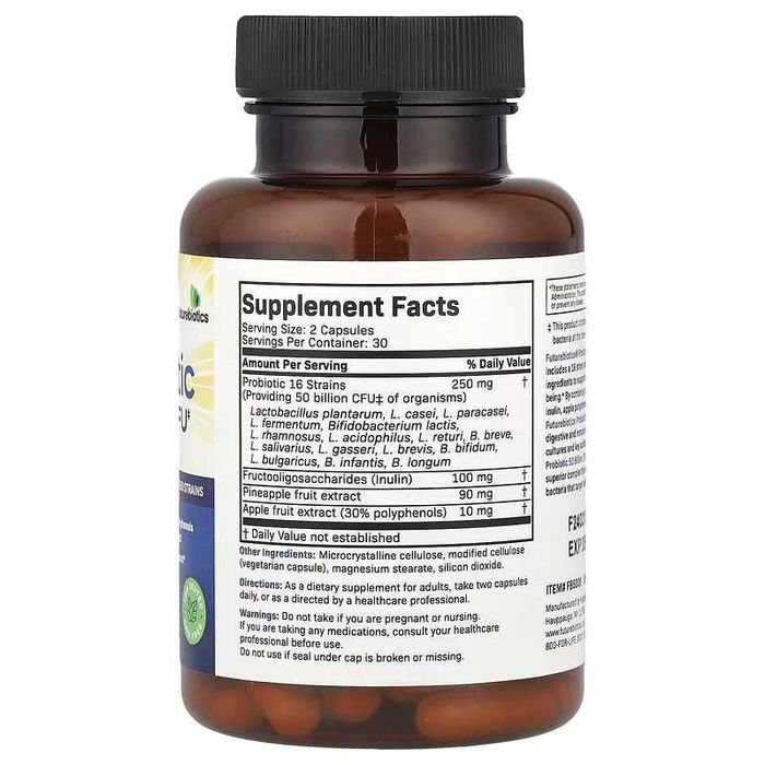 Futurebiotics пробиотик с пребиотиком. 60 вегетарианских капсул