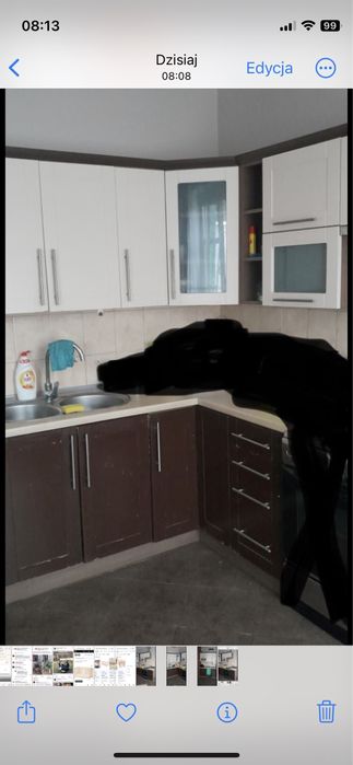 Meble kuchenne z blatem + okap podszawkowy + zlew z baterią