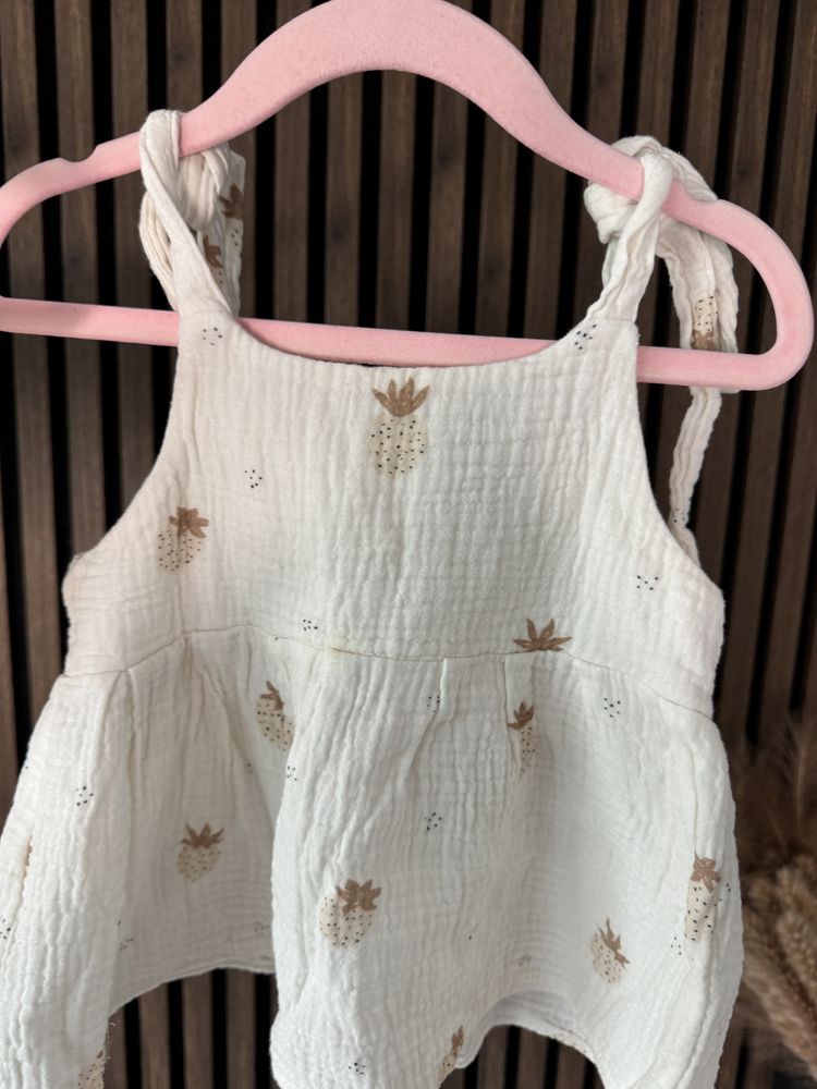 Krótka sukienka na ramiączkach i majtki na pampersa handmade 80