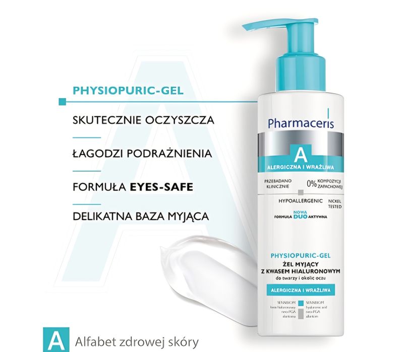 Pharmaceris A żel myjacy z  kwasem hialuronowy twarzy i okolic oczu
