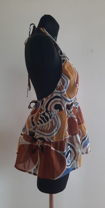 Top Kate by Laltramoda brąz, beż, musztarda, niebieski, biały