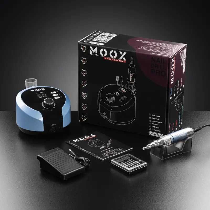 Фрезер для манікюру і педикюру MOOX X 807, 50 000 об/хв, 65 W, Blue