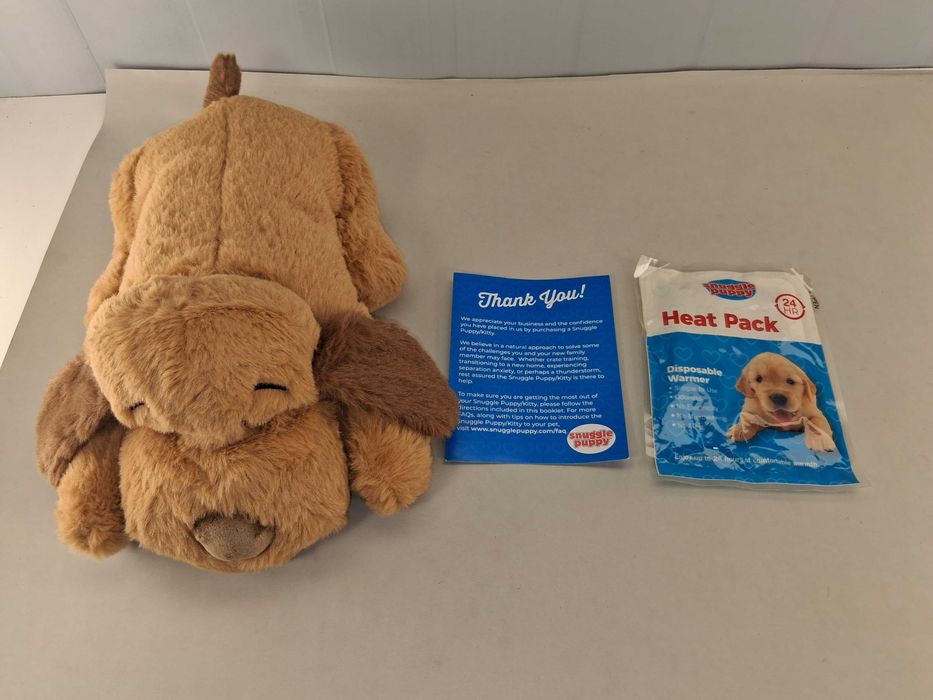 N086 Maskotka Pies Snuggle Puppy Brązowy Relaksująca Z Serduszkiem