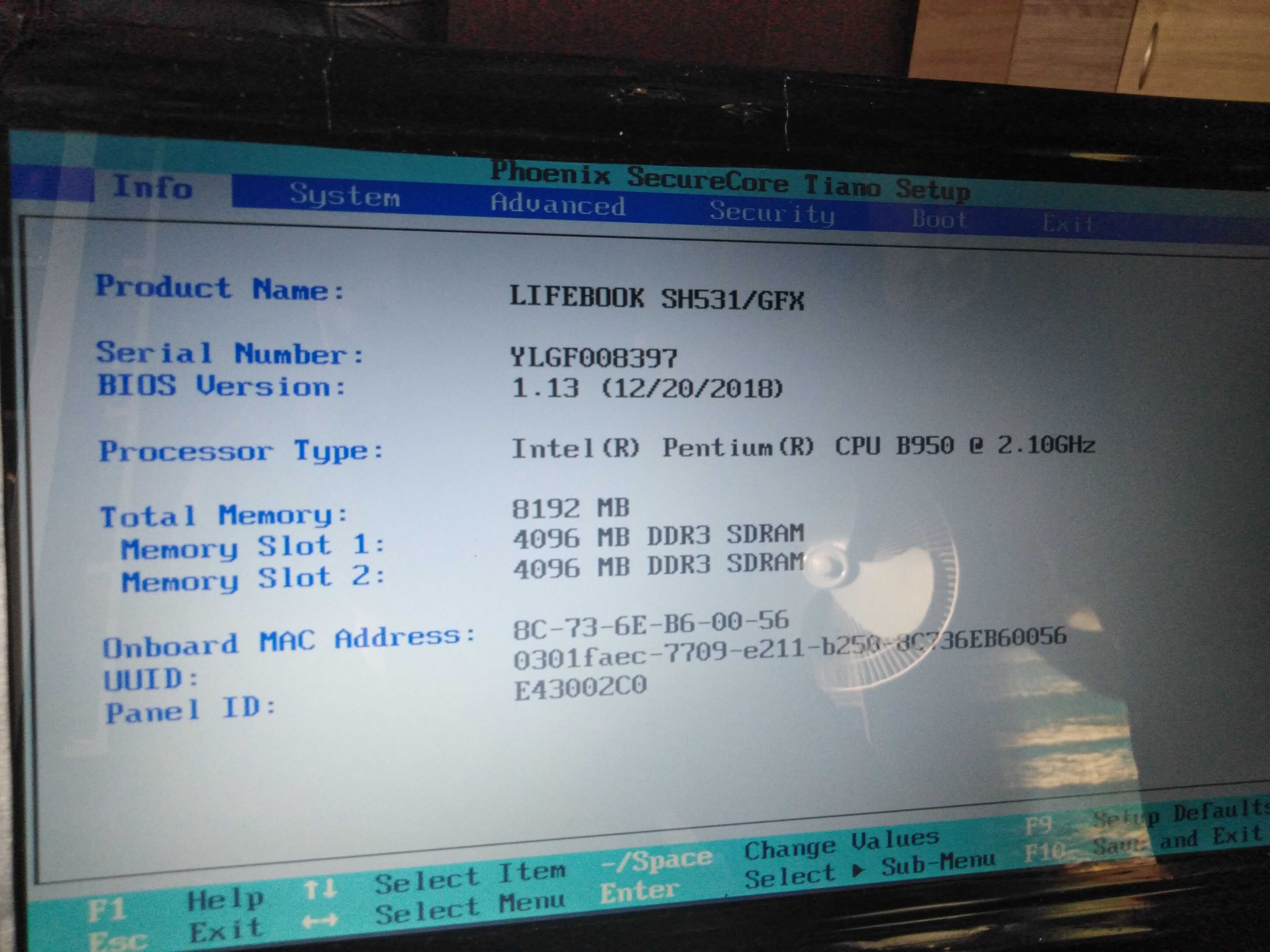 Ноутбук Fujitsu SH531 gfx 8Gb DDR3 2.1GHz 2 ядра (без SSD)