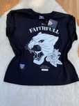 Czarna koszulka damska T-shirt z printem tygrys bawełniana 38 M L