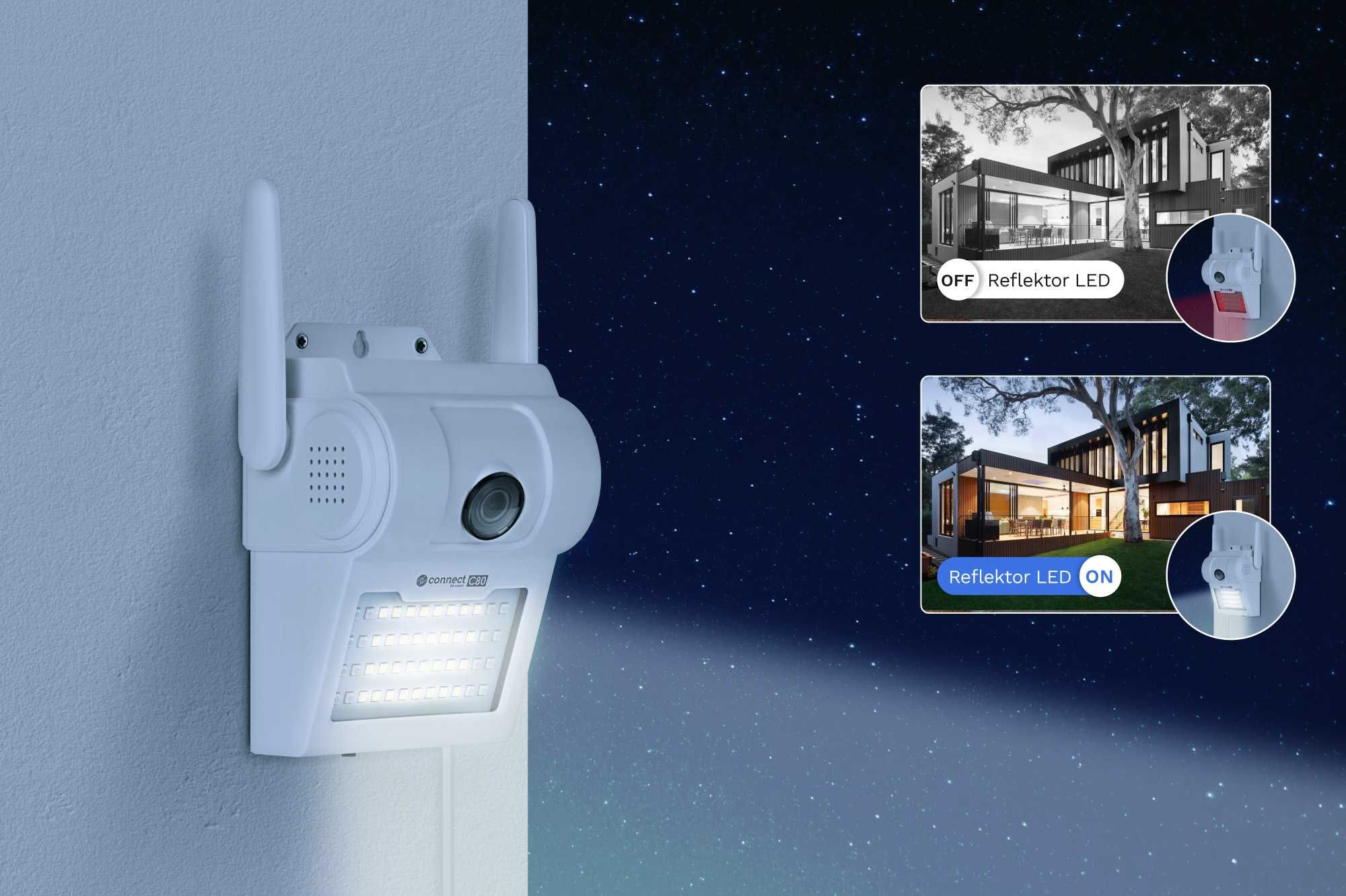 Kamera Wi-Fi zewnętrzna z Halogenem  Kruger&Matz Connect C80 Tuya