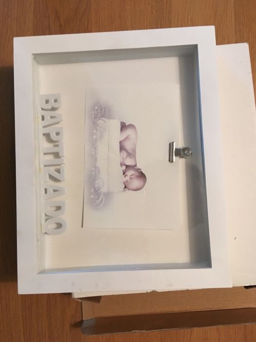 Moldura linda branca baptizado 21x16 NOVA