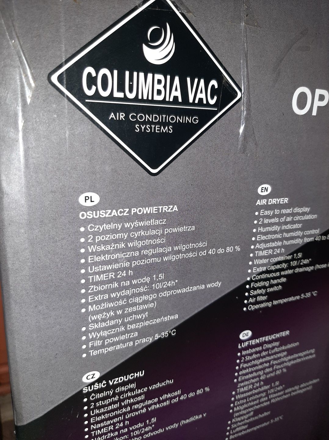 Osuszacz powietrza columbia vac OPC 1000