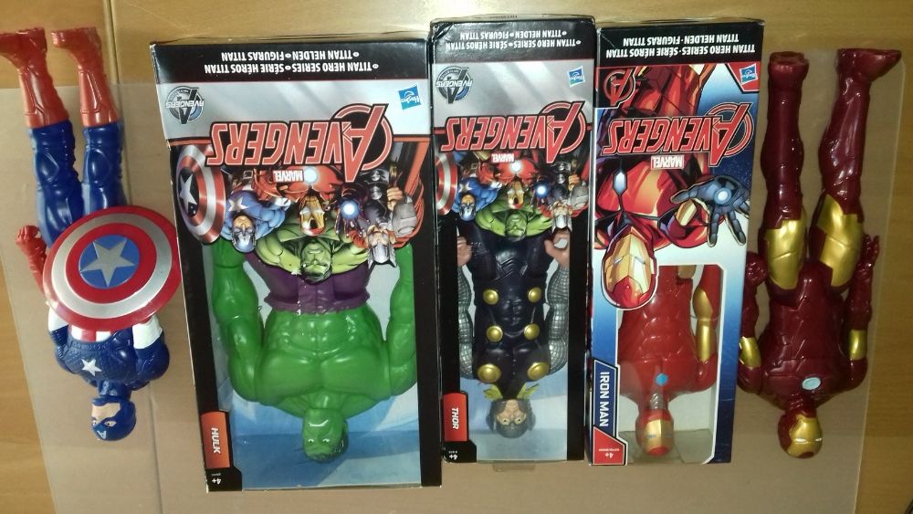 4 bonecos Marvel Vingadores - Iron man, Hulk, Capitão América e Thor