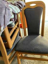 Krzesła z litego drewna sprężyny 4 szt
