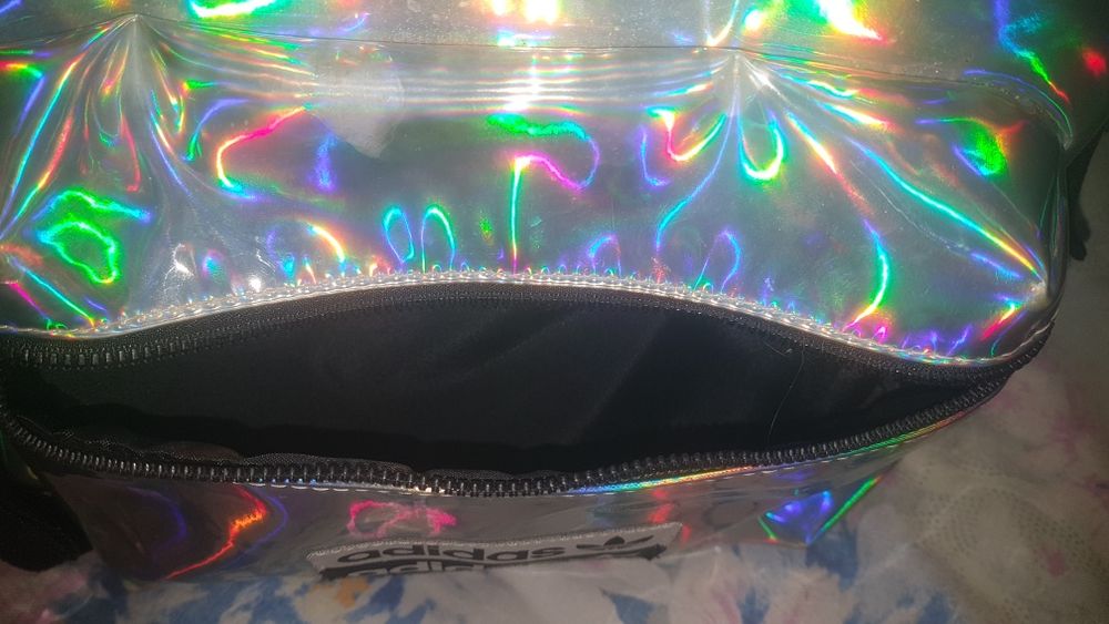 рюкзак Adidas светоотражающий перламутровый школьный рюкзак спортивный